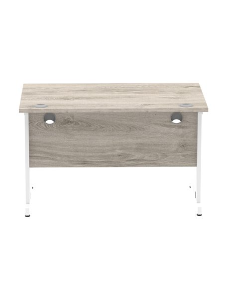 Dynamic Impulse 1200 x 800mm Straight Office Desk Grey Oak Top White Cable Managed Leg I003101 - pic 75728 | FastDaddyshop