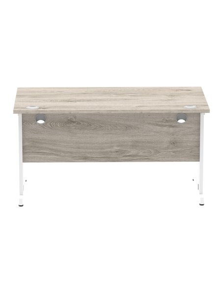 Dynamic Impulse 1400 x 800mm Straight Office Desk Grey Oak Top White Cable Managed Leg I003105 - pic 75746 | FastDaddyshop