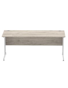 Dynamic Impulse 1800 x 800mm Straight Office Desk Grey Oak Top Silver Cable Managed Leg I003110 2