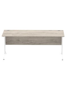 Dynamic Impulse 1800 x 800mm Straight Office Desk Grey Oak Top White Cable Managed Leg I003113 2