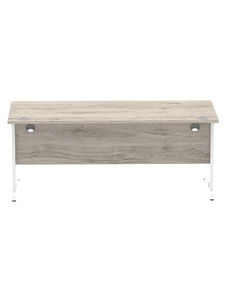Dynamic Impulse 1800 x 800mm Straight Office Desk Grey Oak Top White Cable Managed Leg I003113 - pic 75782 | FastDaddyshop