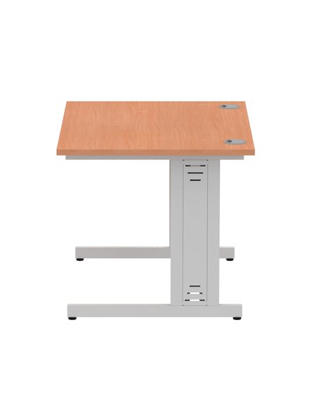 Dynamic Impulse 1000 x 800mm Straight Office Desk Beech Top Silver Cable Managed Leg I003536 - pic 75800 | FastDaddyshop