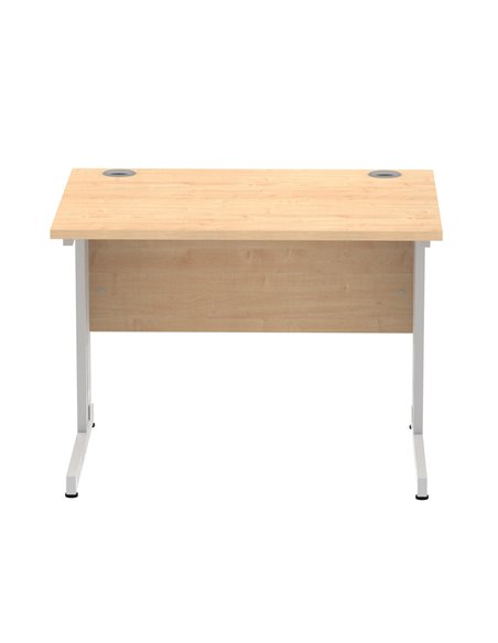 Dynamic Impulse 1000 x 800mm Straight Office Desk Maple Top Silver Cable Managed Leg I003537 - pic 75802 | FastDaddyshop