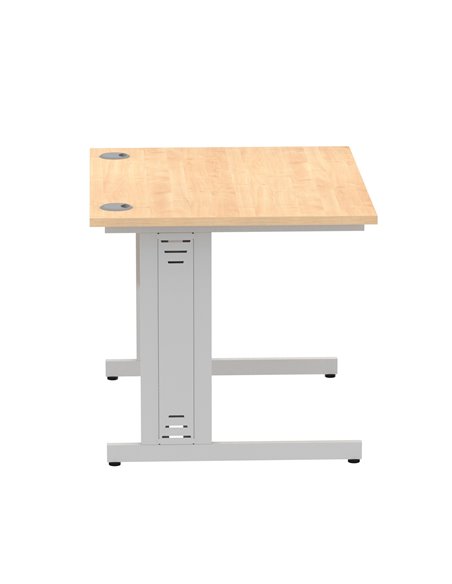 Dynamic Impulse 1000 x 800mm Straight Office Desk Maple Top Silver Cable Managed Leg I003537 - pic 75804 | FastDaddyshop