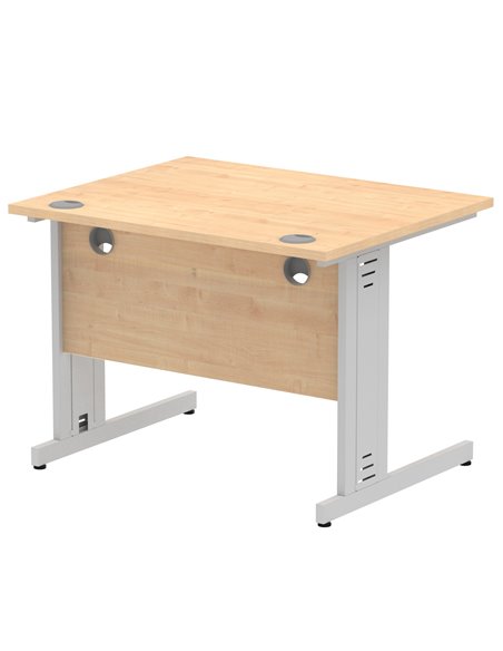 Dynamic Impulse 1000 x 800mm Straight Office Desk Maple Top Silver Cable Managed Leg I003537 - pic 75805 | FastDaddyshop