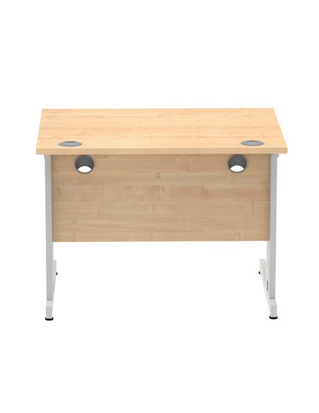 Dynamic Impulse 1000 x 800mm Straight Office Desk Maple Top Silver Cable Managed Leg I003537 - pic 75806 | FastDaddyshop