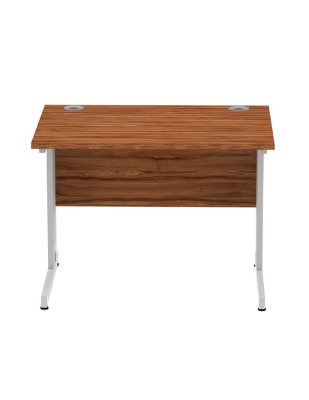 Dynamic Impulse 1000 x 800mm Straight Office Desk Walnut Top Silver Cable Managed Leg I003539 - pic 75818 | FastDaddyshop
