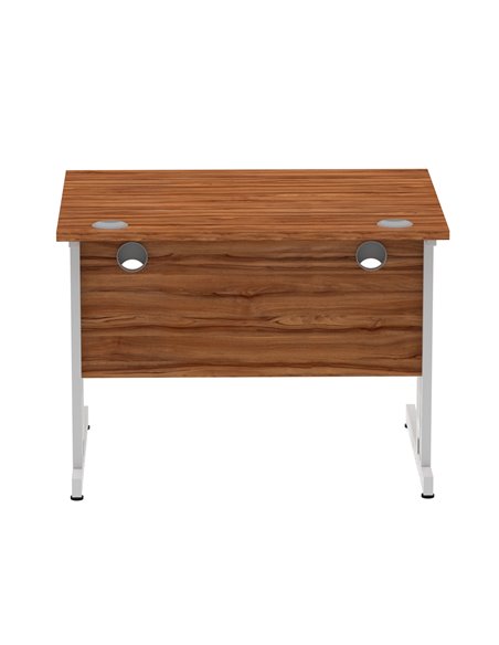Dynamic Impulse 1000 x 800mm Straight Office Desk Walnut Top Silver Cable Managed Leg I003539 - pic 75822 | FastDaddyshop