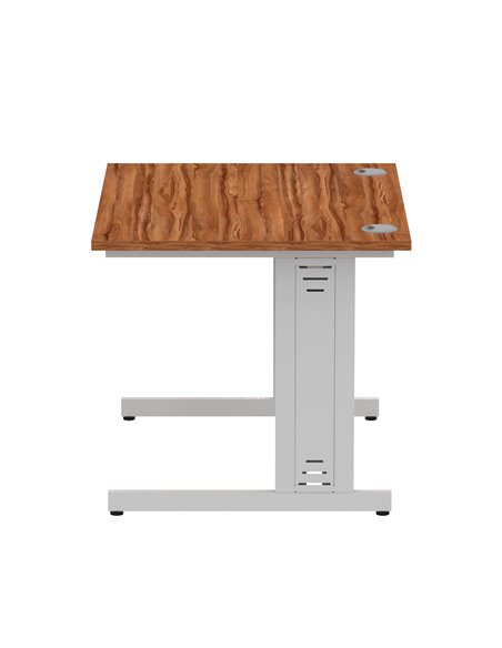 Dynamic Impulse 1000 x 800mm Straight Office Desk Walnut Top Silver Cable Managed Leg I003539 - pic 75824 | FastDaddyshop