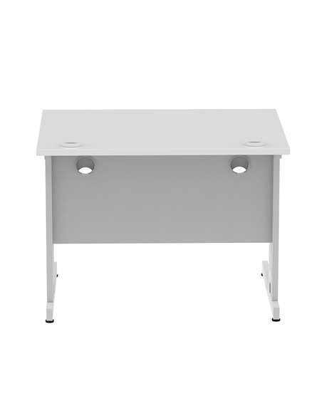 Dynamic Impulse 1000 x 800mm Straight Office Desk White Top Silver Cable Managed Leg I003540 - pic 75830 | FastDaddyshop