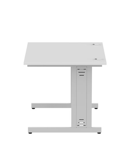 Dynamic Impulse 1000 x 800mm Straight Office Desk White Top Silver Cable Managed Leg I003540 - pic 75832 | FastDaddyshop