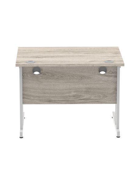 Dynamic Impulse 1000 x 800mm Straight Office Desk Grey Oak Top Silver Cantilever Leg I003789 - pic 75838 | FastDaddyshop