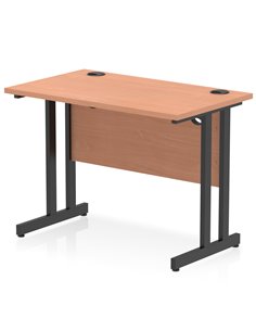 Dynamic Impulse 1000 x 600mm Straight Office Desk Beech Top Black Cantilever Leg I004299