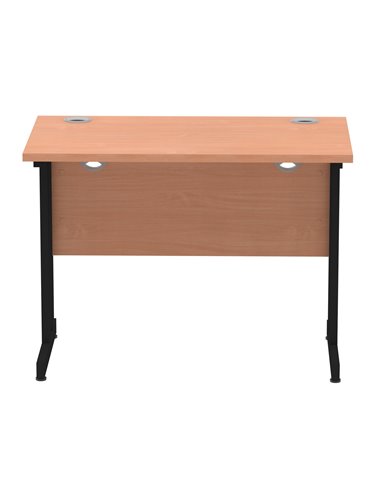 Dynamic Impulse 1000 x 600mm Straight Office Desk Beech Top Black Cantilever Leg I004299