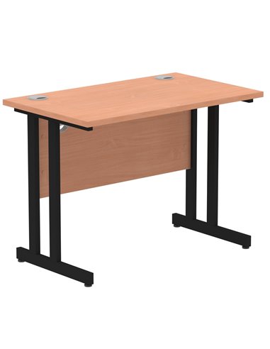 Dynamic Impulse 1000 x 600mm Straight Office Desk Beech Top Black Cantilever Leg I004299