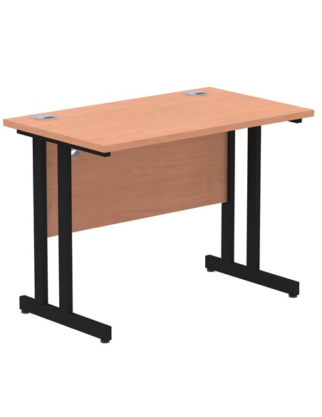 Dynamic Impulse 1000 x 600mm Straight Office Desk Beech Top Black Cantilever Leg I004299 - pic 75843 | FastDaddyshop