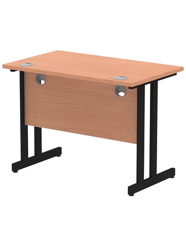 Dynamic Impulse 1000 x 600mm Straight Office Desk Beech Top Black Cantilever Leg I004299