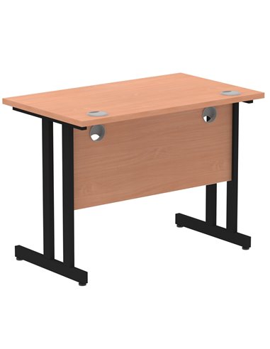 Dynamic Impulse 1000 x 600mm Straight Office Desk Beech Top Black Cantilever Leg I004299