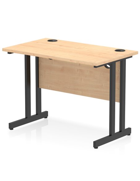 Dynamic Impulse 1000 x 600mm Straight Office Desk Maple Top Black Cantilever Leg I004300 - pic 75849 | FastDaddyshop