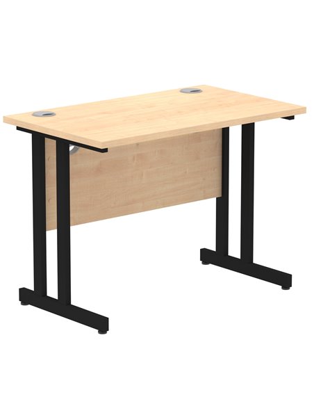 Dynamic Impulse 1000 x 600mm Straight Office Desk Maple Top Black Cantilever Leg I004300 - pic 75851 | FastDaddyshop