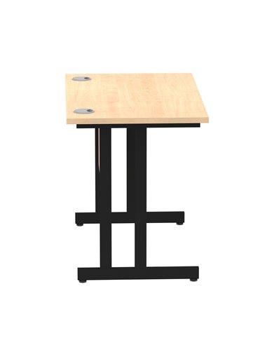 Dynamic Impulse 1000 x 600mm Straight Office Desk Maple Top Black Cantilever Leg I004300