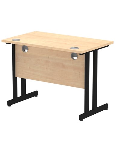 Dynamic Impulse 1000 x 600mm Straight Office Desk Maple Top Black Cantilever Leg I004300