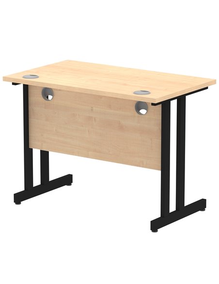 Dynamic Impulse 1000 x 600mm Straight Office Desk Maple Top Black Cantilever Leg I004300 - pic 75853 | FastDaddyshop