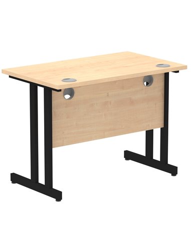 Dynamic Impulse 1000 x 600mm Straight Office Desk Maple Top Black Cantilever Leg I004300
