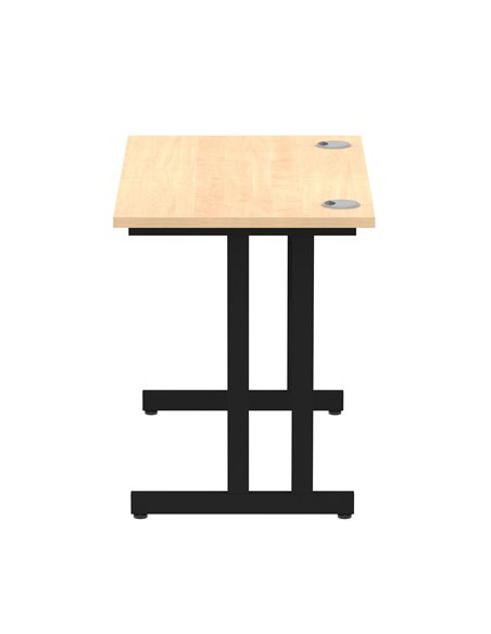 Dynamic Impulse 1000 x 600mm Straight Office Desk Maple Top Black Cantilever Leg I004300 - pic 75856 | FastDaddyshop