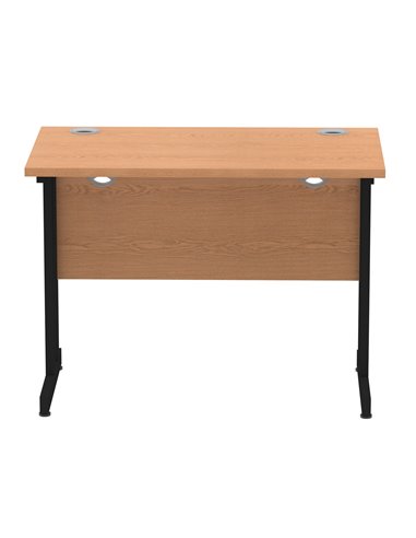 Dynamic Impulse 1000 x 600mm Straight Office Desk Oak Top Black Cantilever Leg I004301