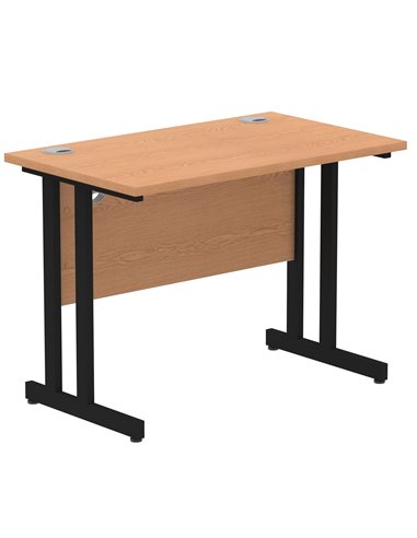 Dynamic Impulse 1000 x 600mm Straight Office Desk Oak Top Black Cantilever Leg I004301