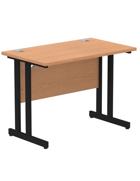 Dynamic Impulse 1000 x 600mm Straight Office Desk Oak Top Black Cantilever Leg I004301 - pic 75859 | FastDaddyshop