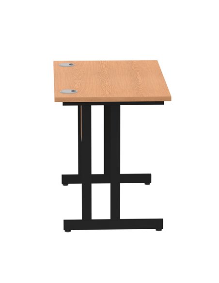 Dynamic Impulse 1000 x 600mm Straight Office Desk Oak Top Black Cantilever Leg I004301 - pic 75860 | FastDaddyshop