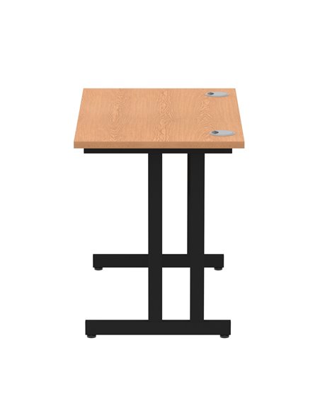Dynamic Impulse 1000 x 600mm Straight Office Desk Oak Top Black Cantilever Leg I004301 - pic 75864 | FastDaddyshop