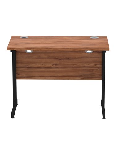 Dynamic Impulse 1000 x 600mm Straight Office Desk Walnut Top Black Cantilever Leg I004302