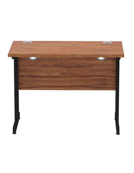 Dynamic Impulse 1000 x 600mm Straight Office Desk Walnut Top Black Cantilever Leg I004302 - pic 75866 | FastDaddyshop