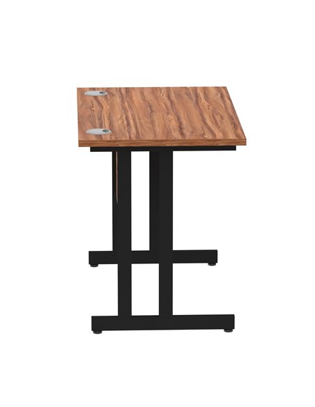 Dynamic Impulse 1000 x 600mm Straight Office Desk Walnut Top Black Cantilever Leg I004302 - pic 75868 | FastDaddyshop