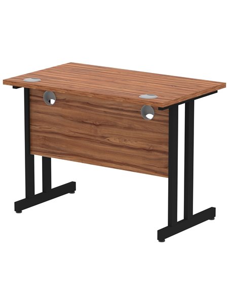 Dynamic Impulse 1000 x 600mm Straight Office Desk Walnut Top Black Cantilever Leg I004302 - pic 75869 | FastDaddyshop