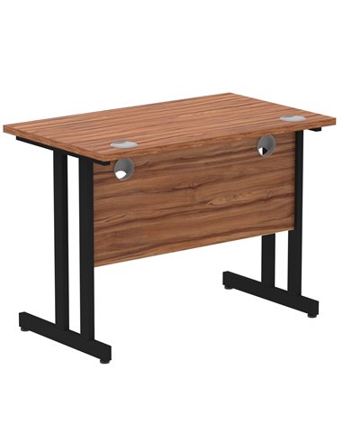 Dynamic Impulse 1000 x 600mm Straight Office Desk Walnut Top Black Cantilever Leg I004302