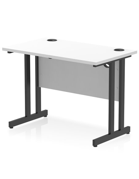 Dynamic Impulse 1000 x 600mm Straight Office Desk White Top Black Cantilever Leg I004303 - pic 75873 | FastDaddyshop