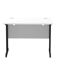 Dynamic Impulse 1000 x 600mm Straight Office Desk White Top Black Cantilever Leg I004303 2