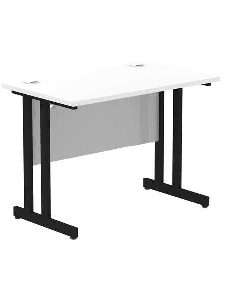 Dynamic Impulse 1000 x 600mm Straight Office Desk White Top Black Cantilever Leg I004303 - pic 75875 | FastDaddyshop