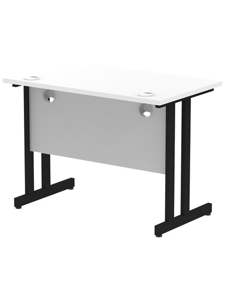 Dynamic Impulse 1000 x 600mm Straight Office Desk White Top Black Cantilever Leg I004303 - pic 75877 | FastDaddyshop