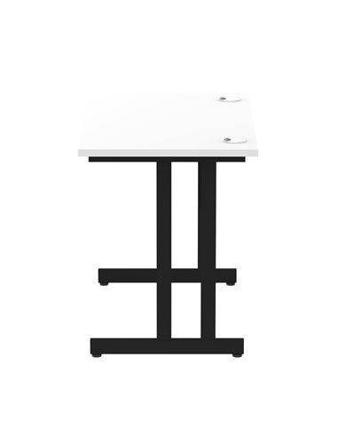 Dynamic Impulse 1000 x 600mm Straight Office Desk White Top Black Cantilever Leg I004303