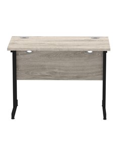 Dynamic Impulse 1000 x 600mm Straight Office Desk Grey Oak Top Black Cantilever Leg I004304 2
