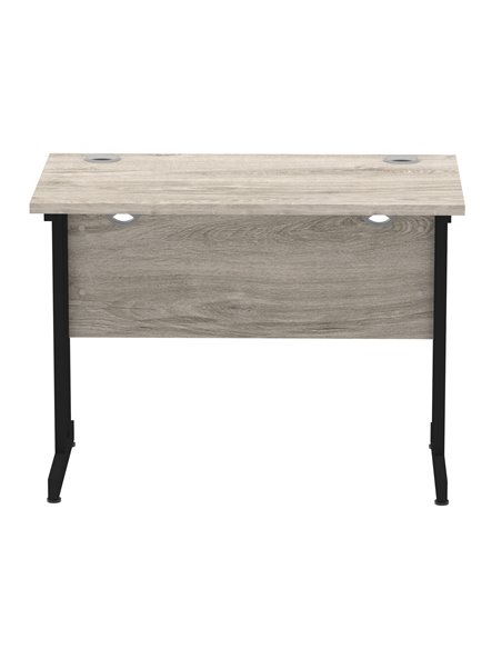 Dynamic Impulse 1000 x 600mm Straight Office Desk Grey Oak Top Black Cantilever Leg I004304 - pic 75882 | FastDaddyshop