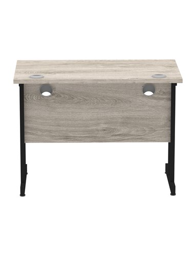 Dynamic Impulse 1000 x 600mm Straight Office Desk Grey Oak Top Black Cantilever Leg I004304