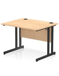 Dynamic Impulse 1000 x 800mm Straight Office Desk Maple Top Black Cantilever Leg I004306