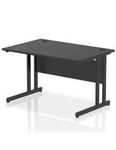 Dynamic Impulse 1200 x 800mm Straight Office Desk Black Top Black Cantilever Leg I004325