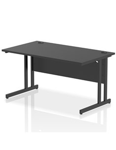 Dynamic Impulse 1400 x 800mm Straight Office Desk Black Top Black Cantilever Leg I004328